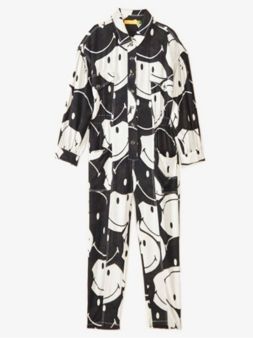 FARM Rio & Smiley Black & White Smiley Face Jumpsuit- Small